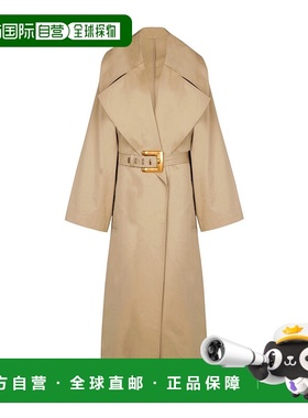 1h可退 香港直邮Balmain 长款棉质华达呢风衣 GF1TL190CG43