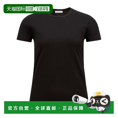 1h可退 香港直邮Moncler/盟可睐 标志贴片棉质针织T恤 Women crov