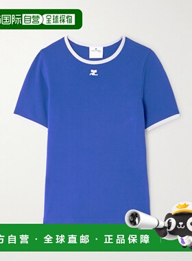 1h可退 香港直邮Courreges 女士 对比T恤 125JTS017JS0203短袖