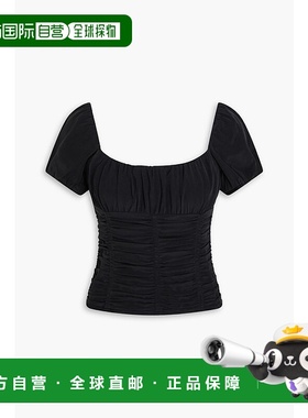 香港直邮Staud 女士 Elba 真丝双绉上衣 R25S1139SDBLK