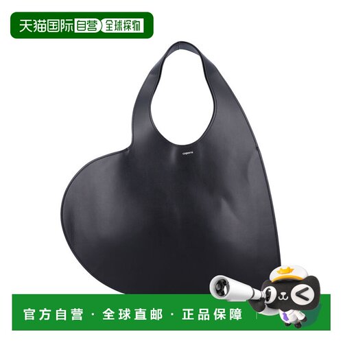 香港直邮Coperni 女士 双心形皮革黑色购物袋 COPBA113F6062BLK