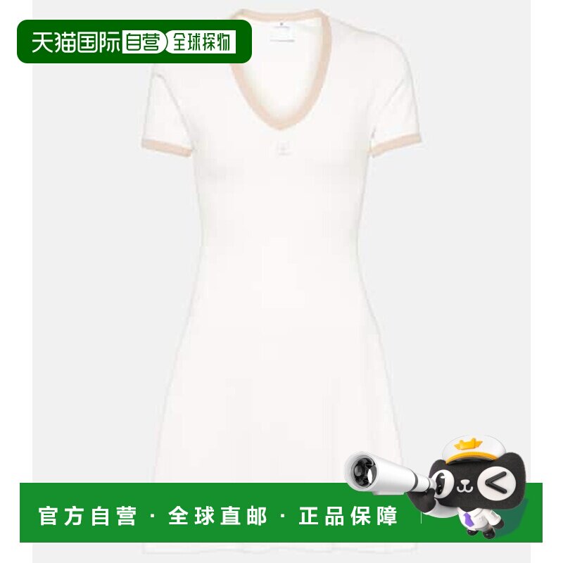 香港直邮Courreges 女士 徽标棉质迷你连衣裙 whi【付后1h可退】