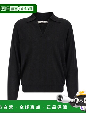香港直邮AURALEE 男士 'Knit Skipper Polo' 毛衣 A26SP02SCBLACK