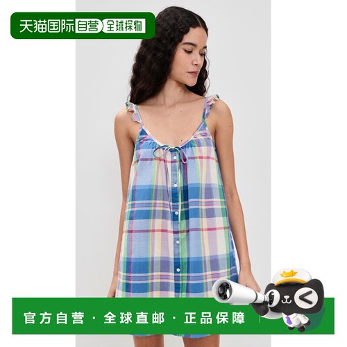 香港直邮Polo Ralph Lauren Polo 拉夫 劳伦 女士 皱褶格子连衣裙