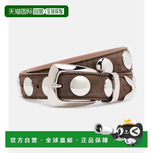香港直邮KHAITE 女士 Benny 铆钉皮带腰带 brown棕色 舒适时尚