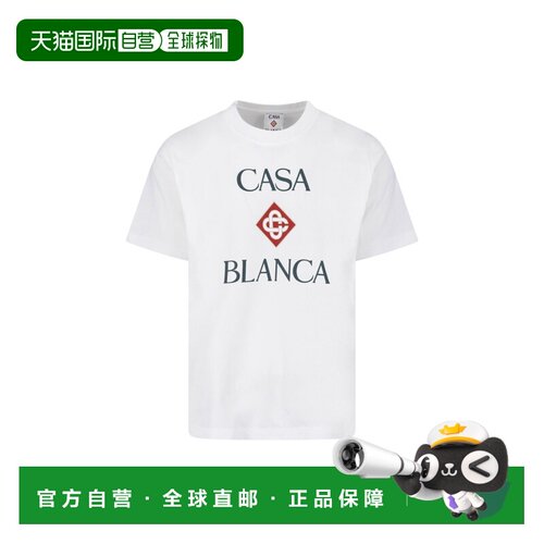 香港直邮CASABLANCA 男士T恤 MPF26JTS00120WHITEJERSEY男装