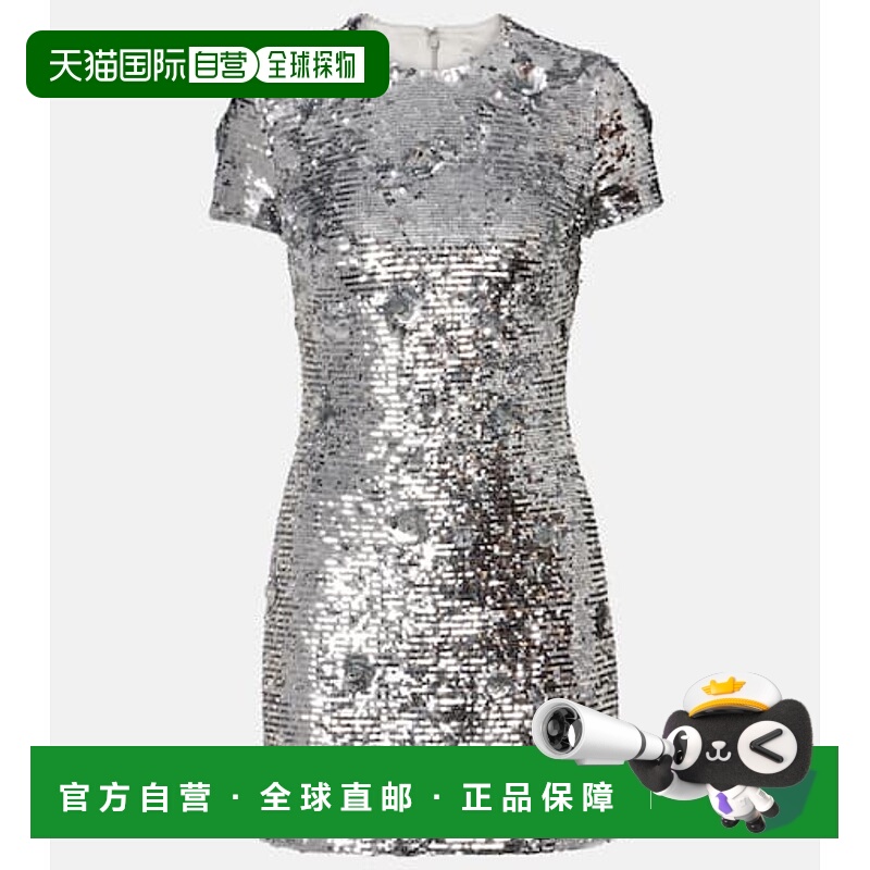 香港直邮Simkhai 女士 Clove 珠片迷你连衣裙 metal金属色 舒适时