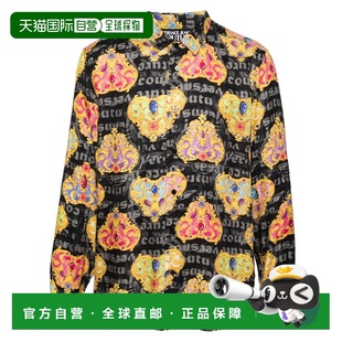 1h可退 香港直邮versace 范思哲 男士 CLOTHING 黑色粘胶纤维衬衫