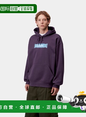 自营欧洲直邮Carhartt WIP Electric Boogie男士暗紫色棉宽松连帽