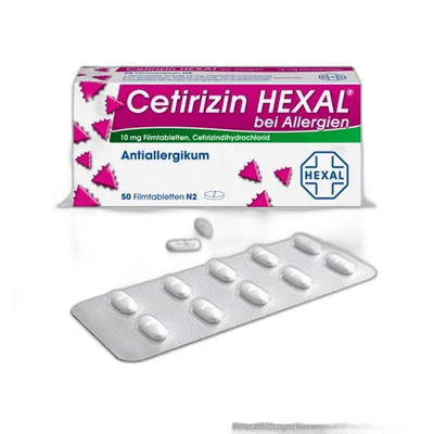 欧洲直邮HEXAL西替利臻抗过敏软胶囊50片荨麻疹花粉过敏性鼻炎