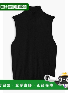 香港直邮AMIRI 女士 磨破羊绒高领背心 PS22WKL022001BLACK