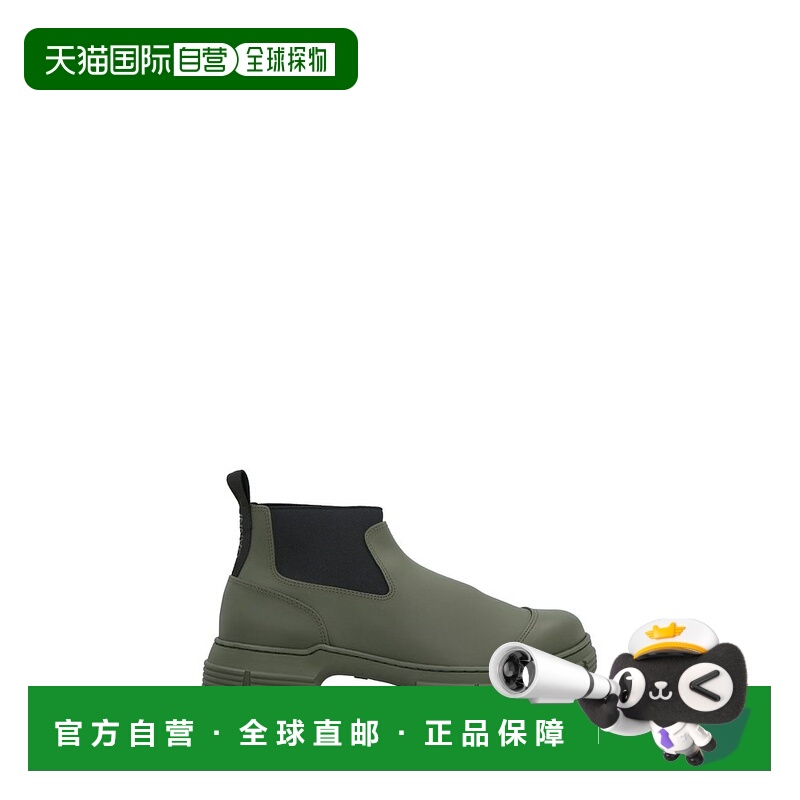 1h可退 香港直邮GANNI 甘尼 女士 徽标短靴 S2024 green绿色 舒适