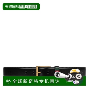 欧洲直邮GUCCI 黑色皮革金属针扣腰带 古驰 男士