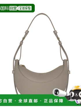 自营欧洲直邮POLENE  Numero Dix灰色荔枝纹小牛皮女士半月包腋下