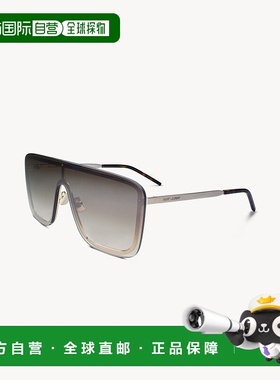 自营欧洲直邮YSL圣罗兰 SL 364女士金棕色金属面罩式太阳镜