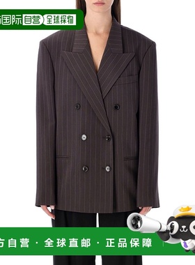1h可退 香港直邮magda butrym 女士 细条纹双排扣西装外套 107925