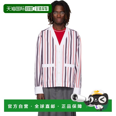 1h可退 香港直邮Thom Browne 汤姆 布朗 男士 白色 Repp Stripe P