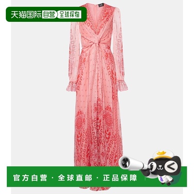 香港直邮Etro 艾特罗 女士 印花真丝礼服 pink粉色 舒适时尚长裙