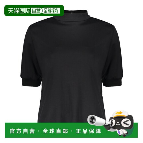 香港直邮HERNO 女士T恤 JG000195D520529300 AW2023 黑色 短袖罩