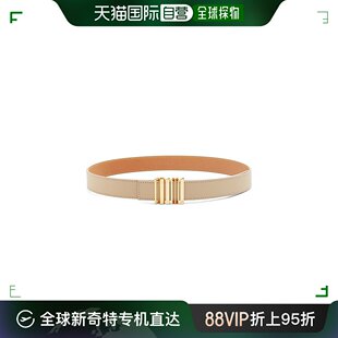 罗意威23新款 女米沙色皮革金扣条纹设计腰带2.8cm 欧洲直邮LOEWE