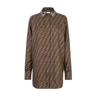 香港直邮Fendi 长袖短款衬衫领连衣裙 FDC984A8G3