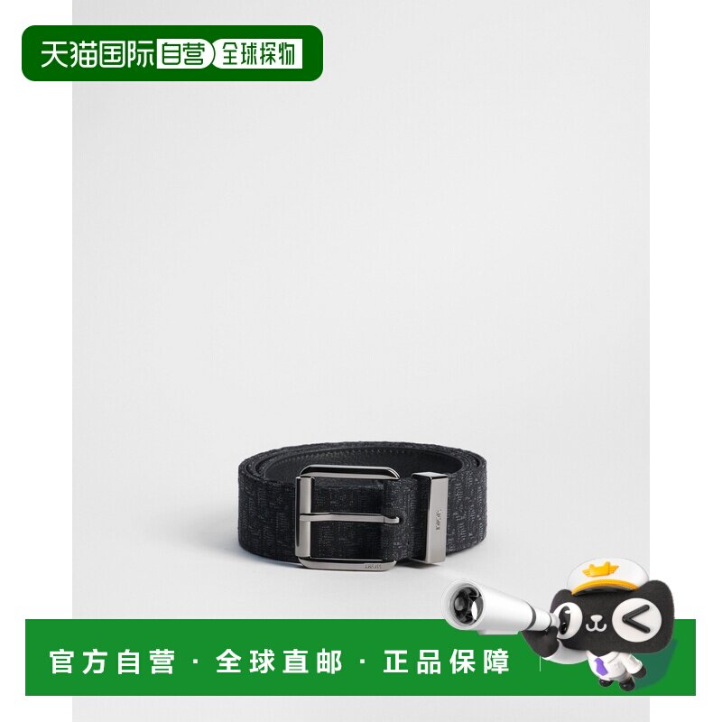 1h可退 DIOR迪奥迷你Oblique印花针扣皮带男款黑色宽3.5cm腰带