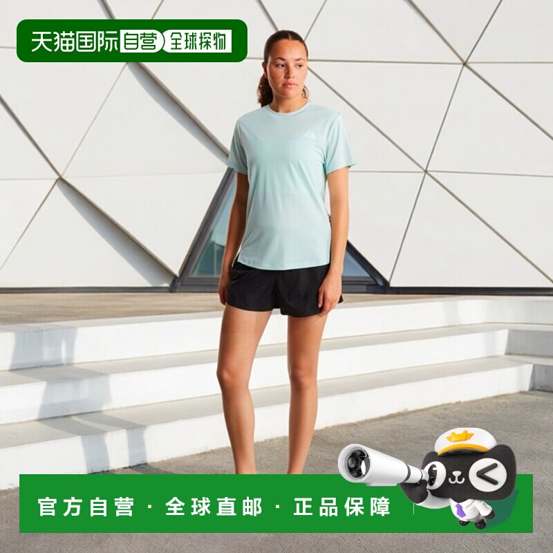 自营欧洲直邮The North Face北面 Flex女士浅青色聚酯纤维短袖T恤