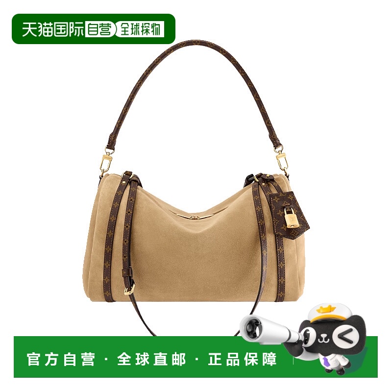 自营1h可退 欧洲直邮LV路易威登 Express中号米黄色品牌徽标牛皮