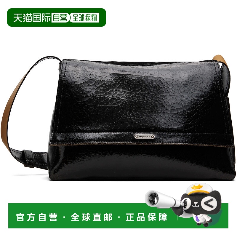 香港直邮mcqueen 亚历山大 麦昆 男士 黑色 Slouch 单肩包 804461