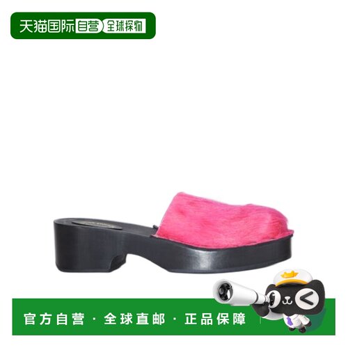 香港直邮Acne Studios 毛绒粗跟穆勒鞋 AD0660女鞋拖鞋凉鞋