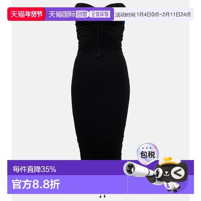 1h可退 香港直邮Wolford 女士 Fatal 褶皱抹胸迷你连衣裙 001012