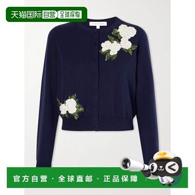 1h可退 美国直邮CAROLINA HERRERA 女士 花朵装饰真丝棉混纺针织
