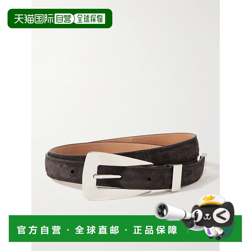 1h可退 香港直邮KHAITE 女士 Lucca 绒面革皮带 10128726