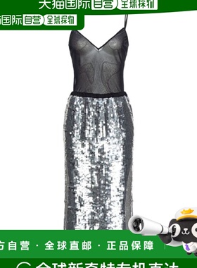 香港直邮Pinko 分层半透明亮片装饰连衣裙 104192A25D