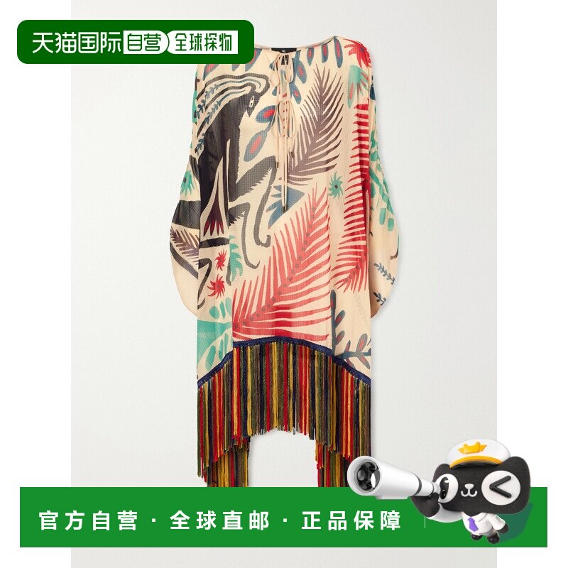 香港直邮Etro 艾特罗 女士 梭织流苏迷你连衣裙 WRPA0047AK18A