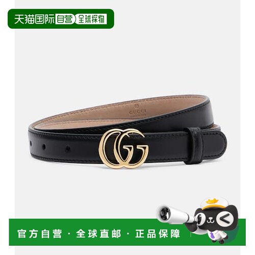 1h可退 香港直邮Gucci 古驰 女士 GG Marmont 皮带腰带 black黑色