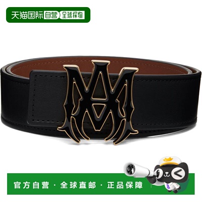 1h可退 香港直邮AMIRI 男士 黑色 MA 4CM Enamel 腰带 AMACBL1027