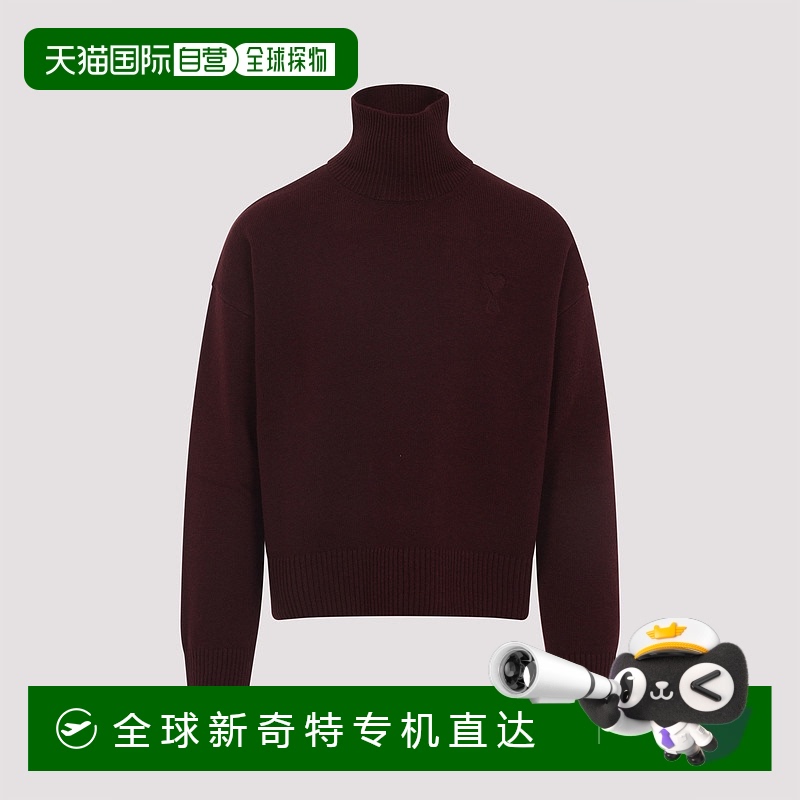 1h可退 香港直邮Ami Paris 男士 ADC 毛衣 UKS821KN0071 red红色