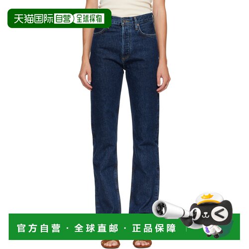 香港直邮AGOLDE 女士 海军蓝 90's Pinch Waist High Rise Straig