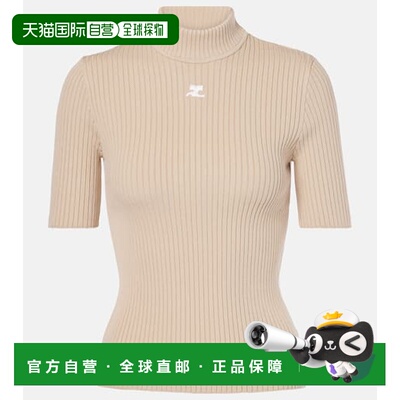 1h可退 香港直邮Courreges 女士 Reedition 罗纹针织上衣针织衫