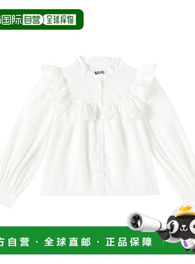 1h可退 香港直邮Molo 女童 Rozetta 荷叶边棉质衬衫童装