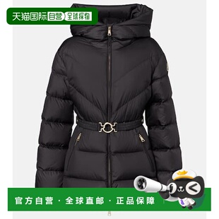 1h可退 香港直邮Moncler 盟可睐 女士 Brosse 束带连帽羽绒夹克