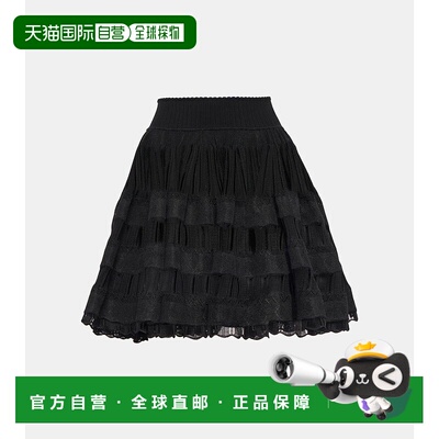 1h可退 香港直邮Alaia 女士 Crinoline 迷你半身裙 black黑色 舒