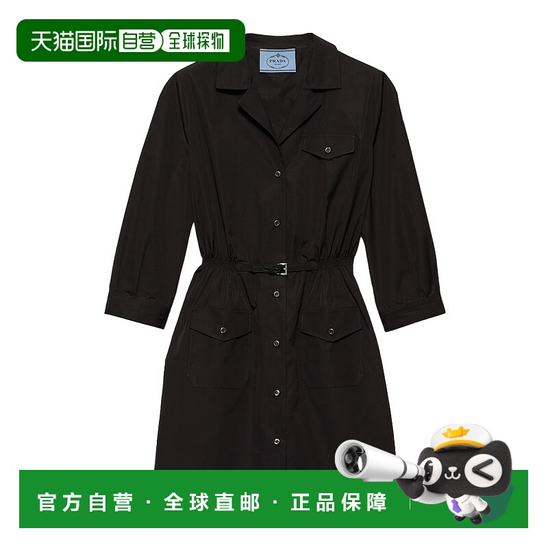 香港直邮Prada 徽标细节衬衫式连衣裙 P3N15E1XV2SOOO