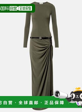 1h可退 香港直邮Coperni 女士 Suspended 垂褶针织睡裙 green绿色