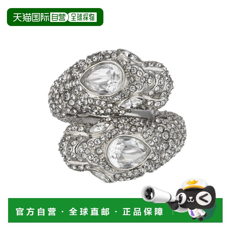 自营欧洲直邮GUCCI古驰 Dionysus银色钯金黄铜水晶戒指男女同款