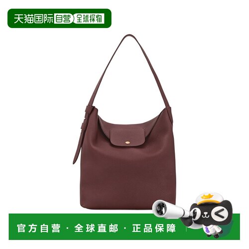 自营欧洲直邮Longchamp珑骧 Le Cadence 女士波尔多色皮革单肩包