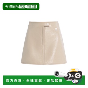 1h可退 香港直邮Courreges 女士 Reedition Vinyl 迷你半身裙