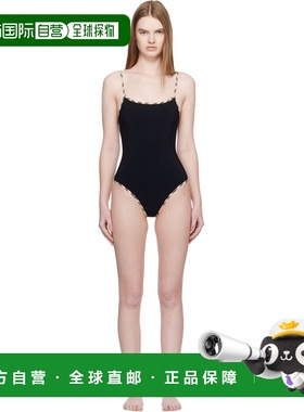 香港直邮Burberry 巴宝莉 女士 黑色 Check Trim 连体泳衣 812283