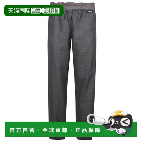 香港直邮Miu Miu 缪缪 女士 灰色裤子 MP1874175Y休闲裤阔腿裤